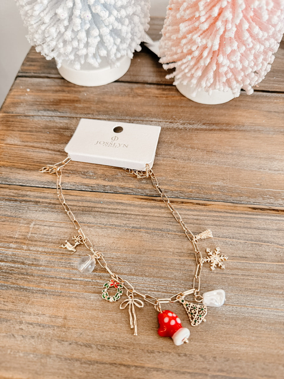 Charm Necklace-Christmas Tree Mitten Rudolph