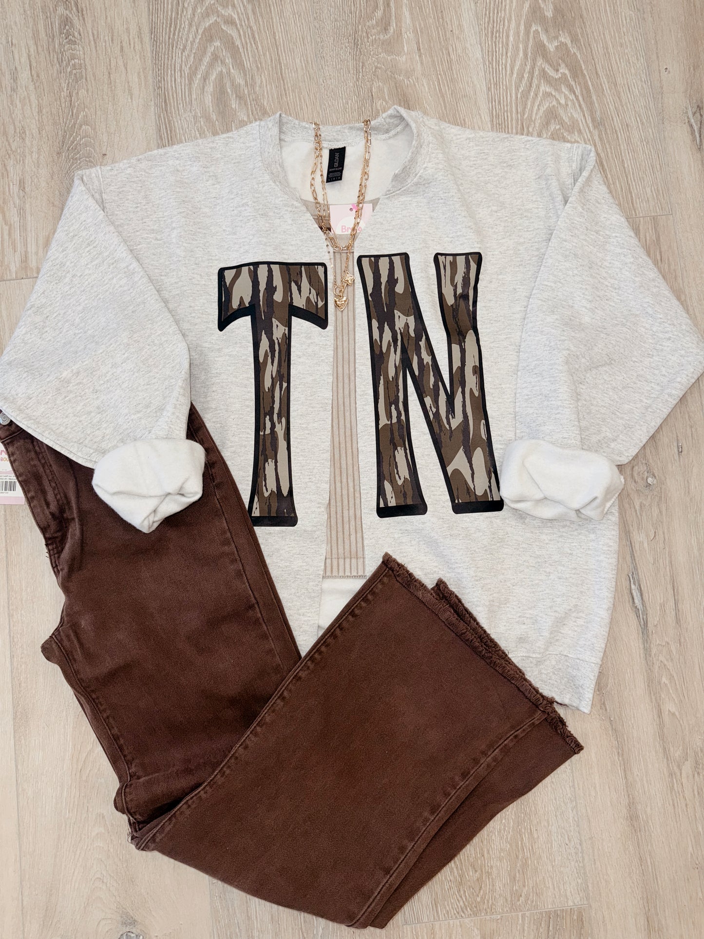 TN Camo Crewneck Cardigan