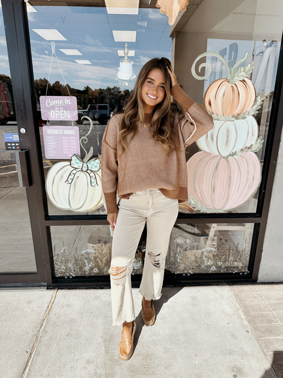 Exposed Seam Two Tone Sweater