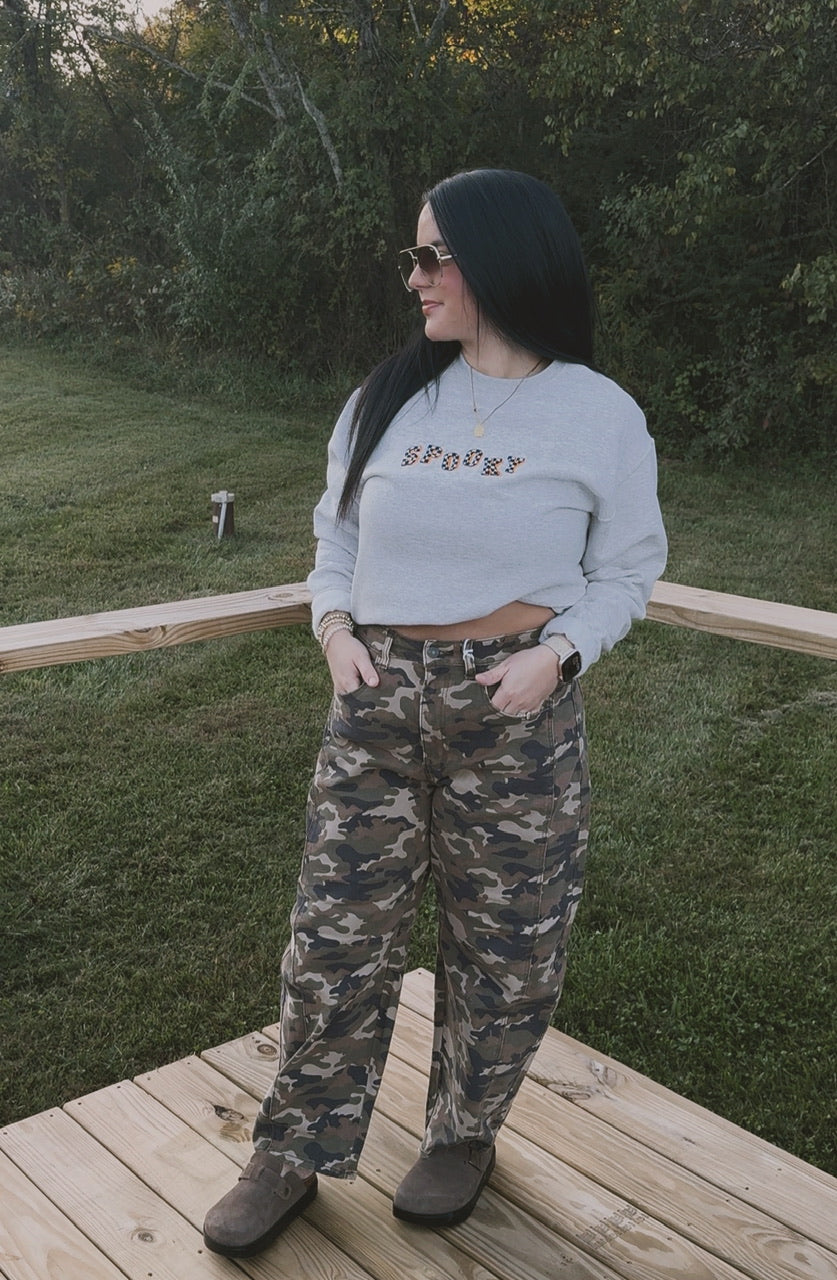 Camo Mid Waisted Barrel Leg