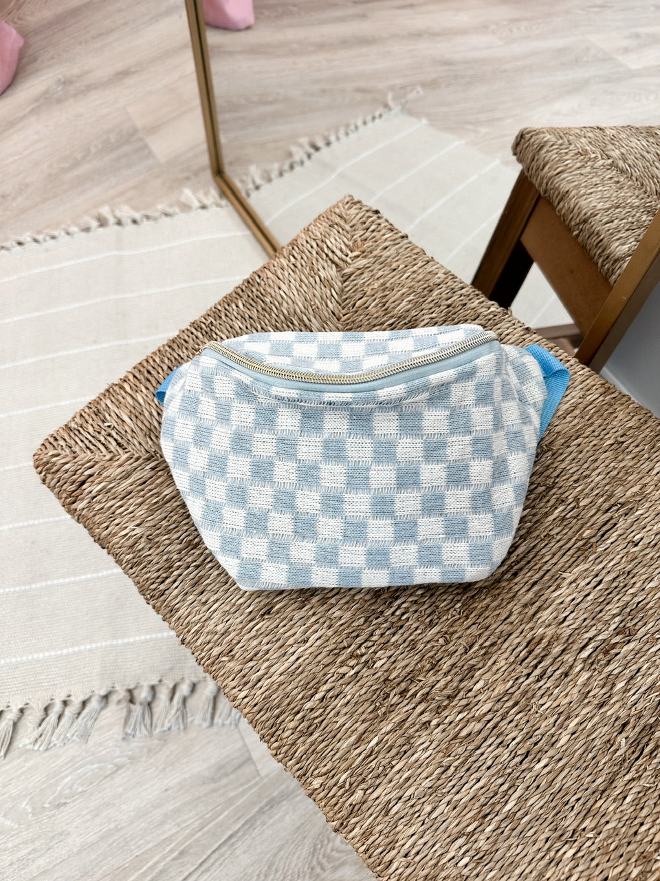 Checkered Waist Crossbody Sling Bag