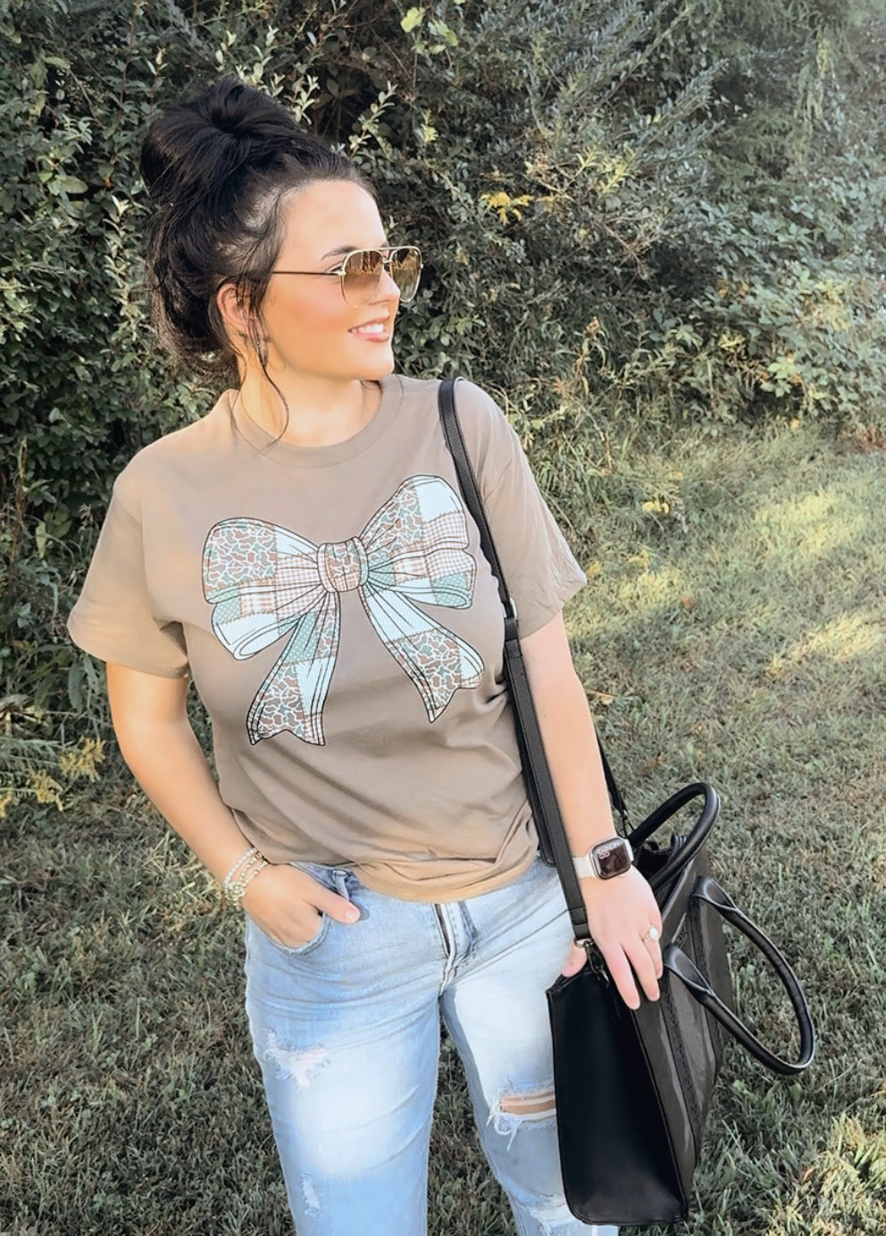 Patchwork Duck Camo Bow Tee