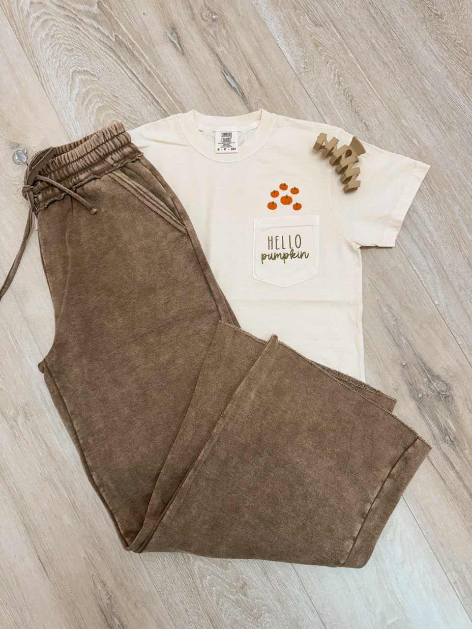 Acid Wash Fleece Palazzo Sweatpants With Pockets