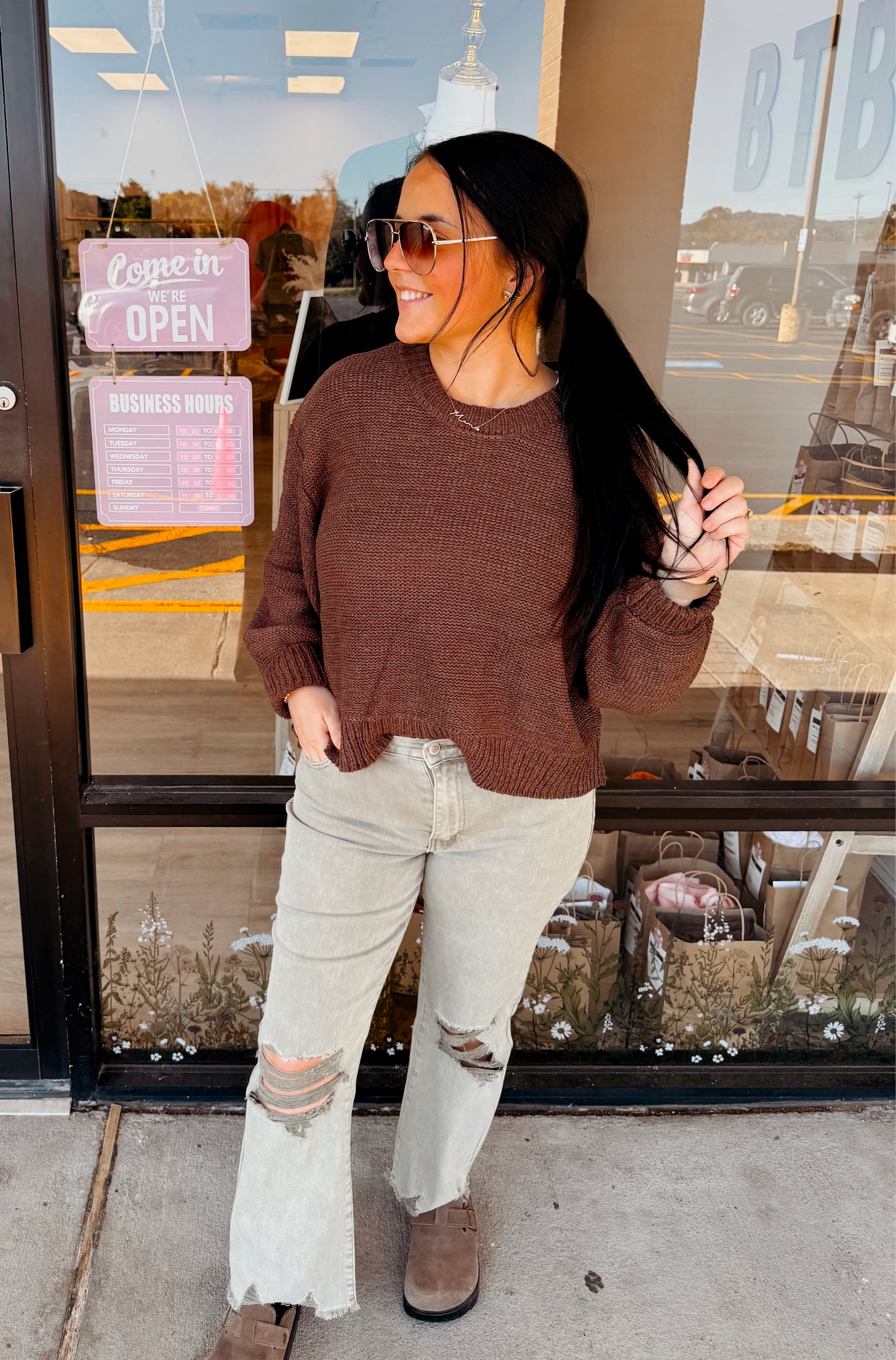 Acid Washed High Waist Distressed Straight Pants (4 colors)