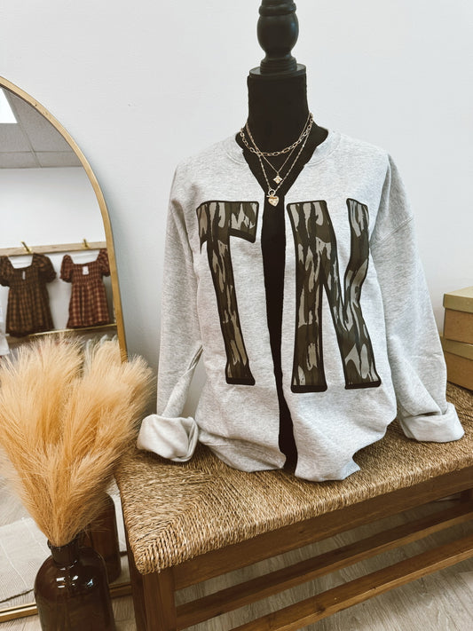 TN Camo Crewneck Cardigan