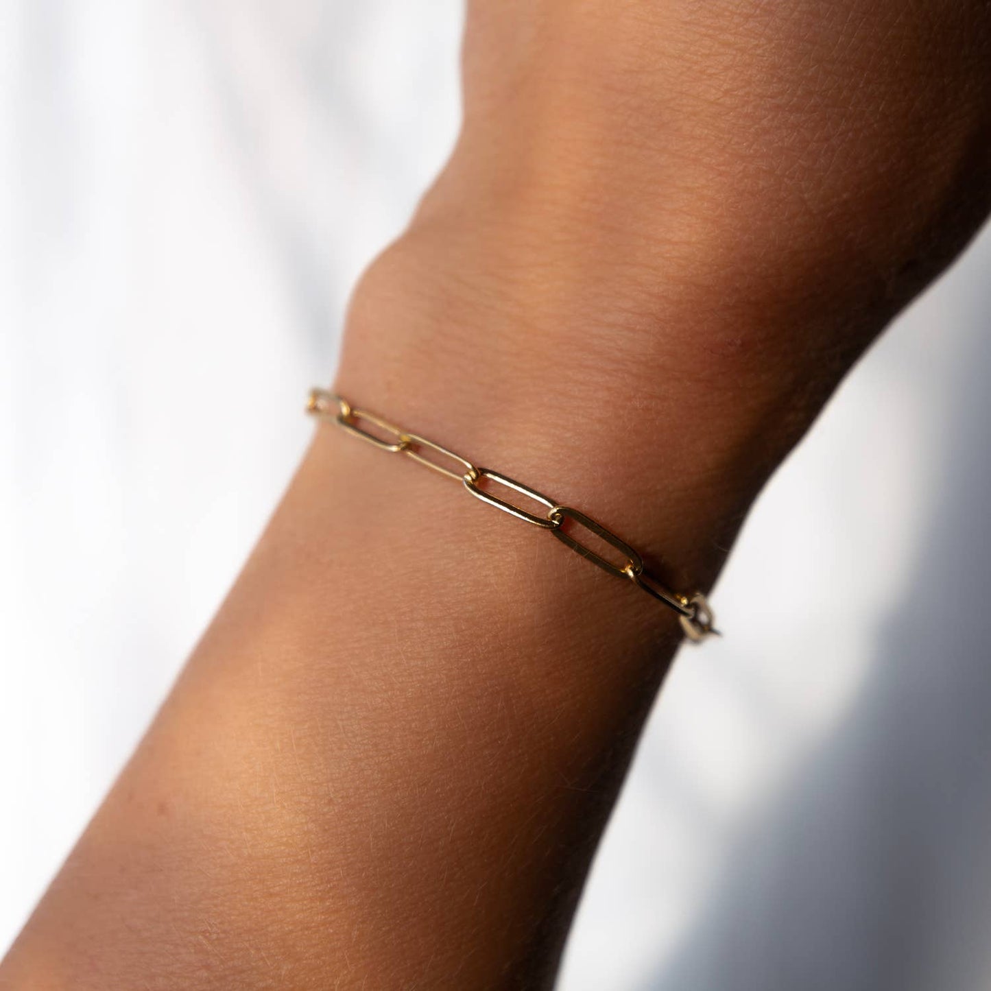 Tarnish Resistant Gold Plated Paperclip Chain Bracelet