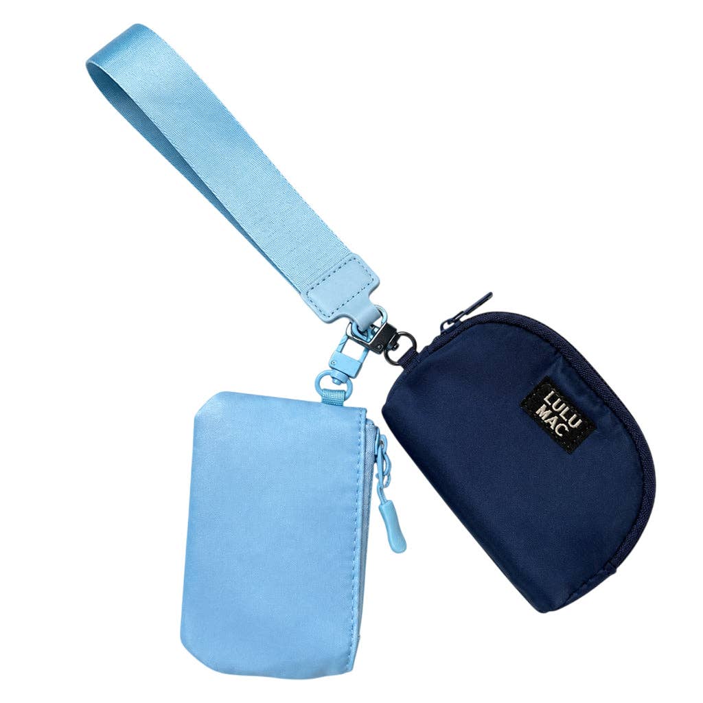 LULU MAC Double Pouch Wristlet - Blue