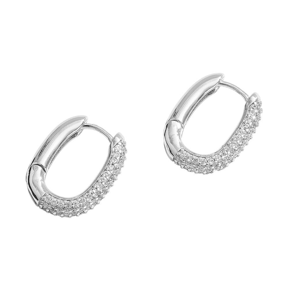 14K Gold Dipped Huggie Earrings - Silver