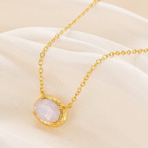 Oval Gemstone Necklace