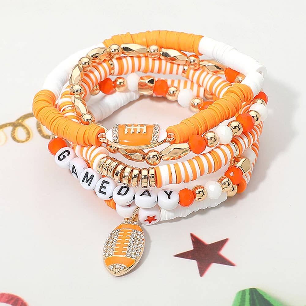Orange Gameday Bracelet Stack