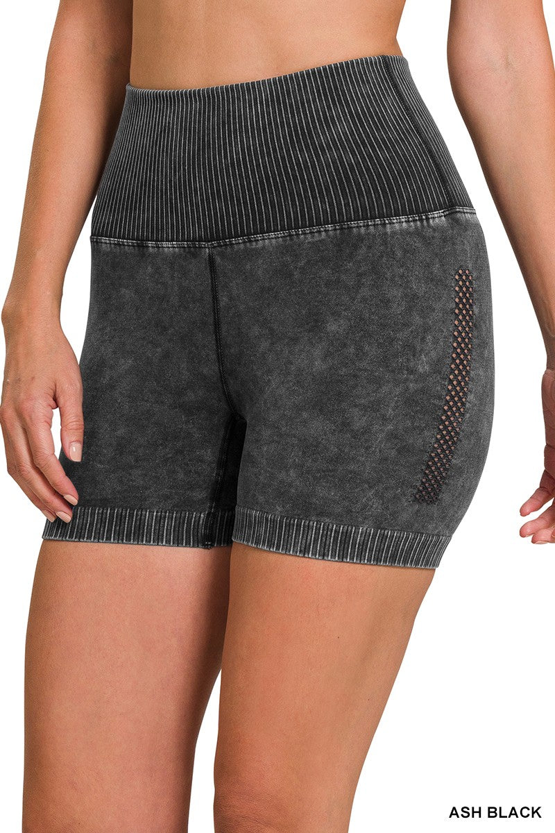 Washed Seamless High Waisted Shorts