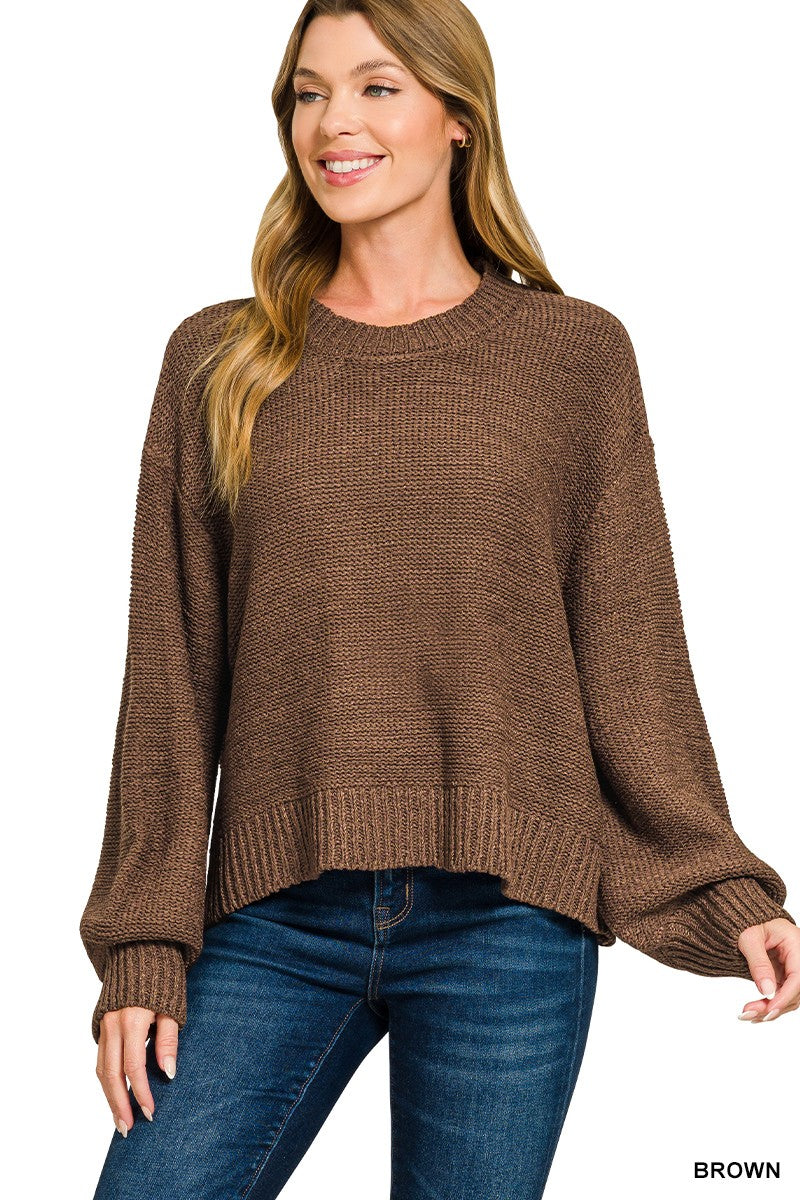 Oversized Balloon Sleeve Sweater