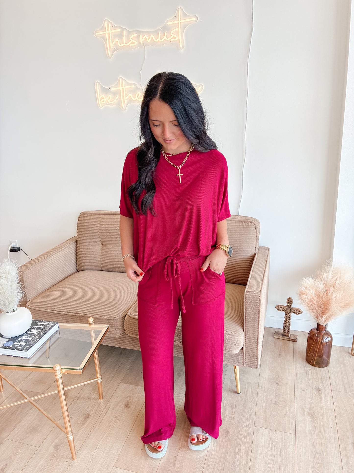 Lounge Around Rayon Set (CABERNET)