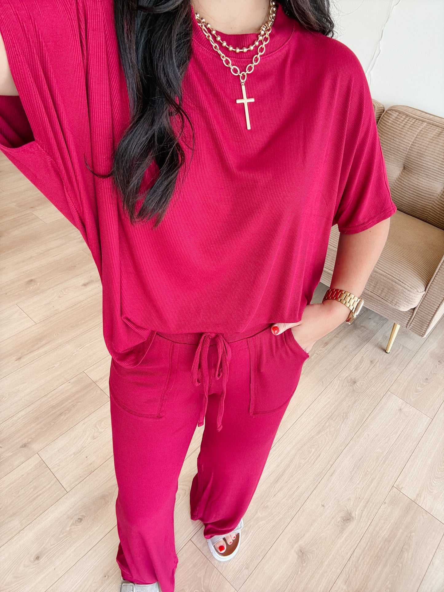 Lounge Around Rayon Set (CABERNET)