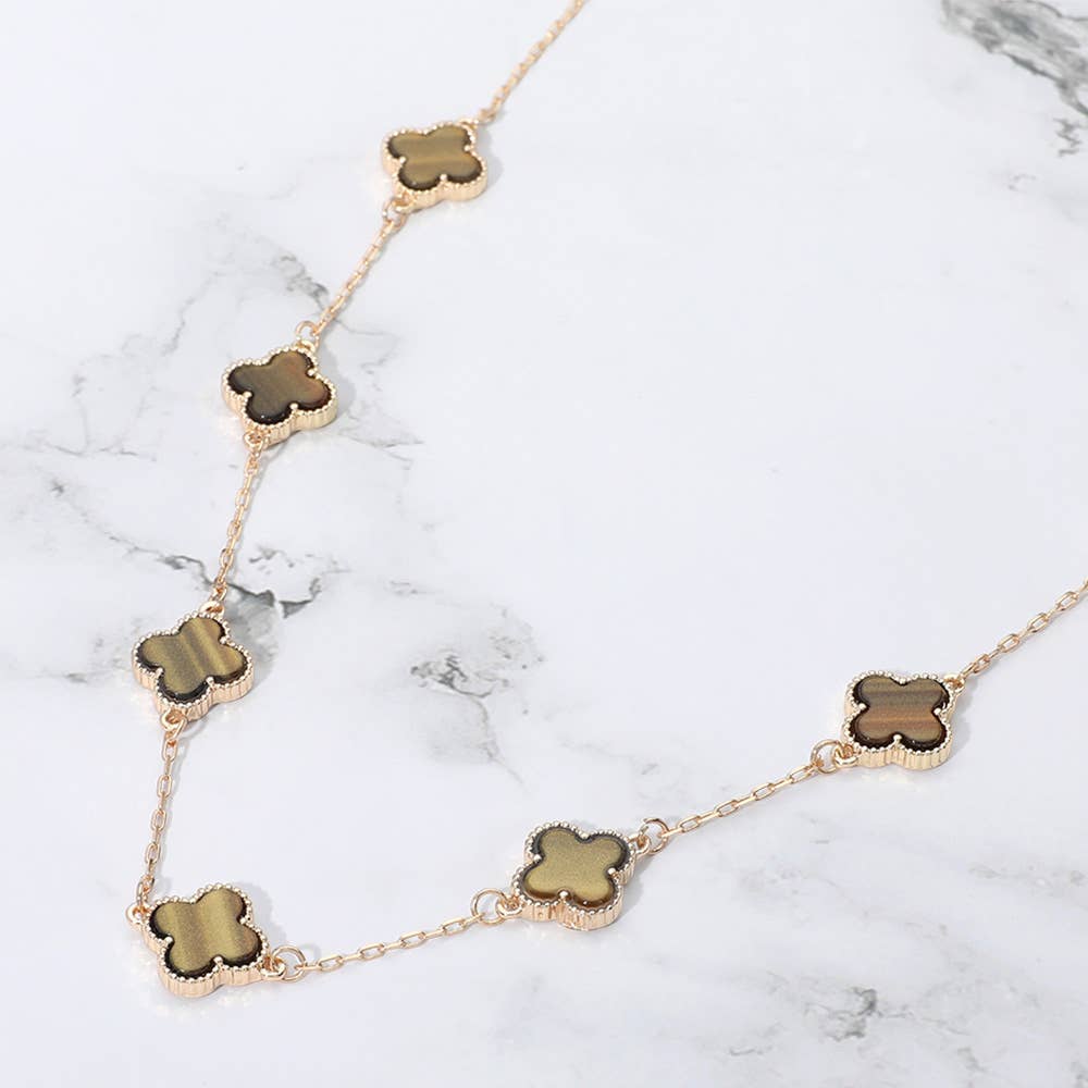 Clover Stone Necklace