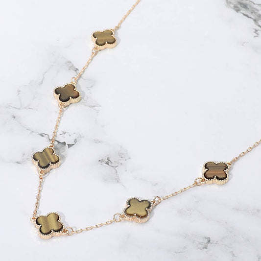 Clover Stone Necklace