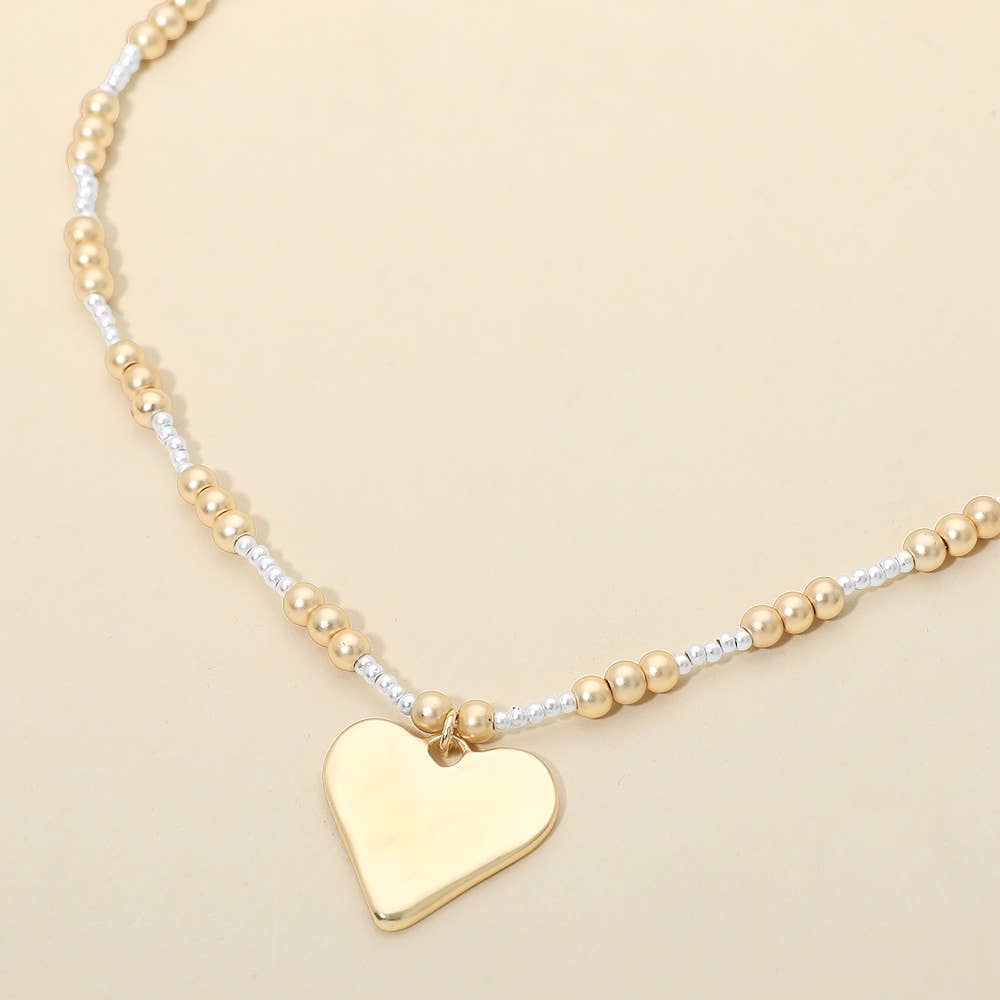 Mixed Metal Heart Necklace