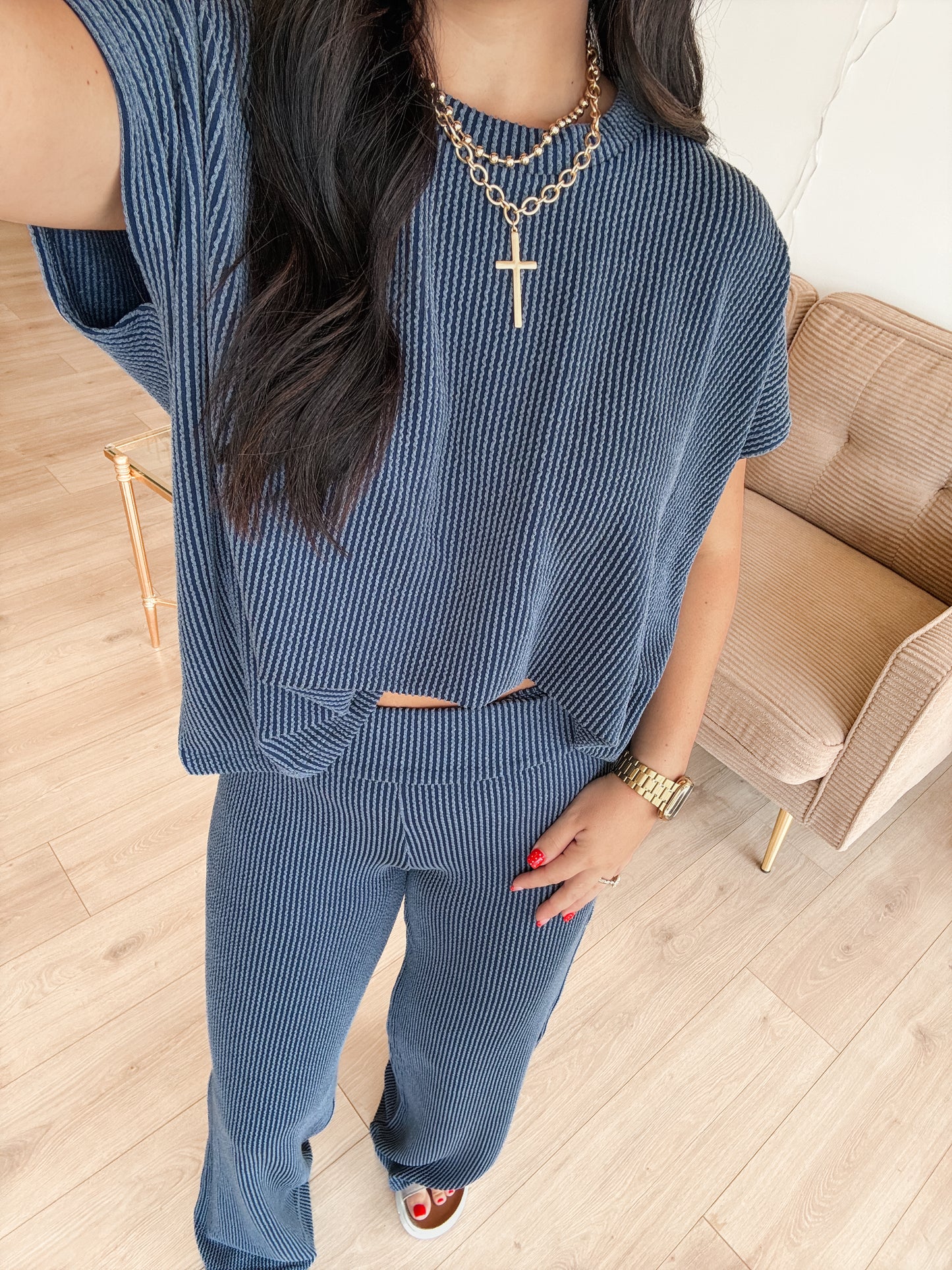 Comfy & Classy Rib Set (NAVY)