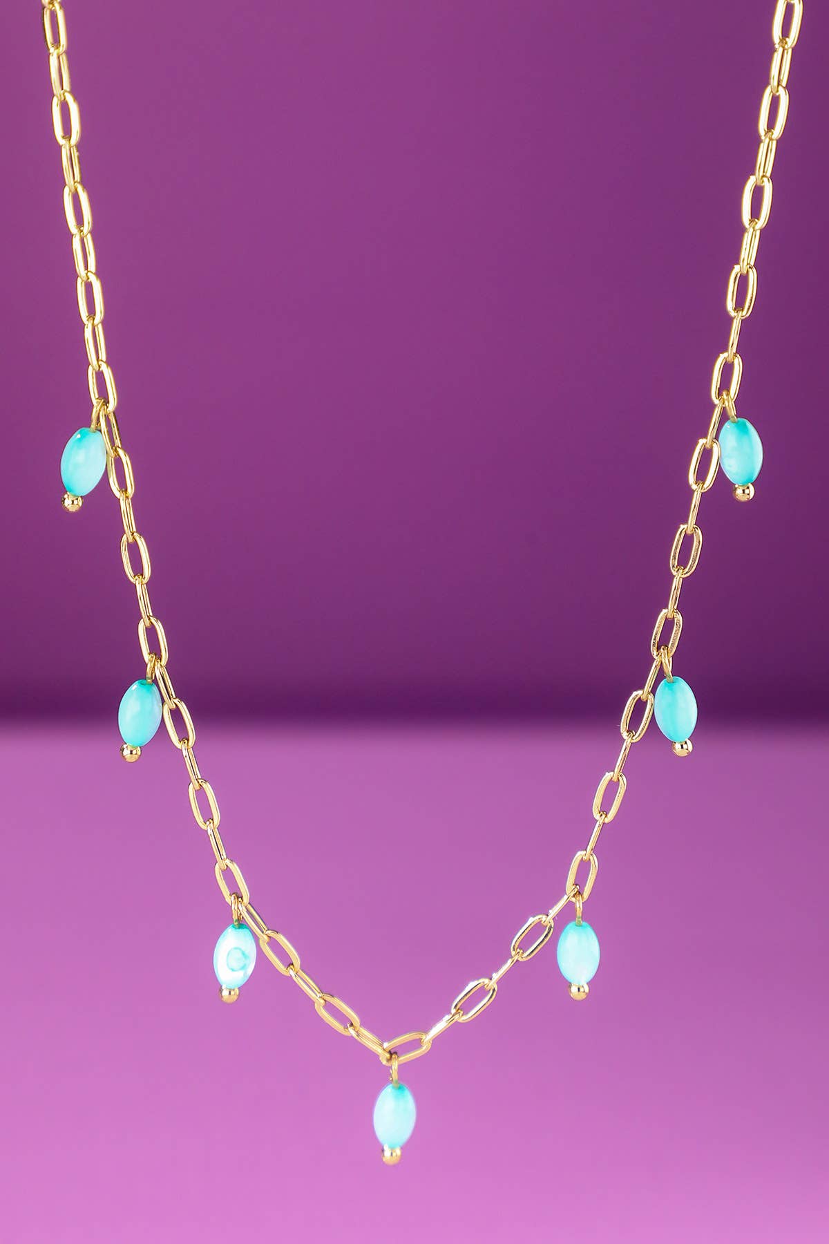 Epoxy Paperclip Chain Necklace