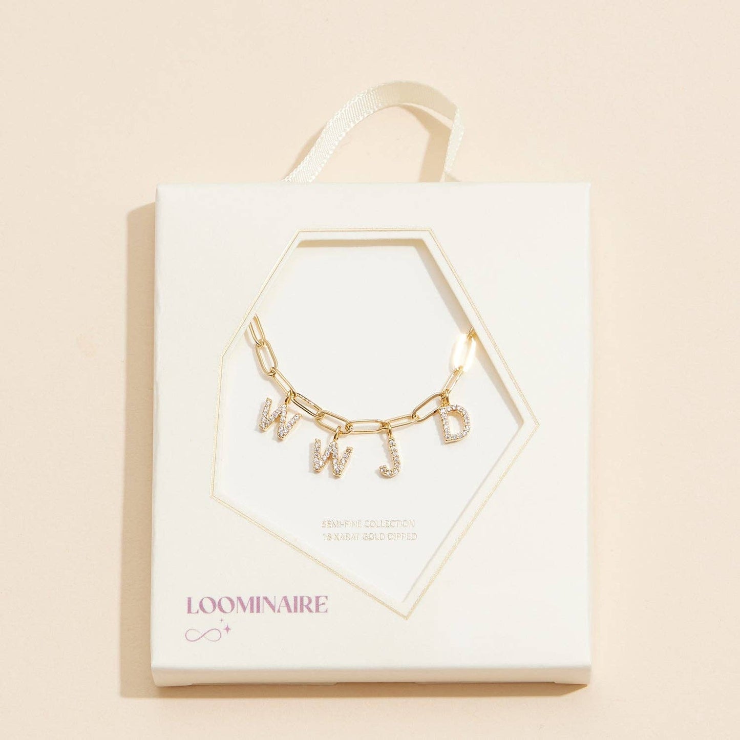 Sparkling "WWJD" Gold Necklace