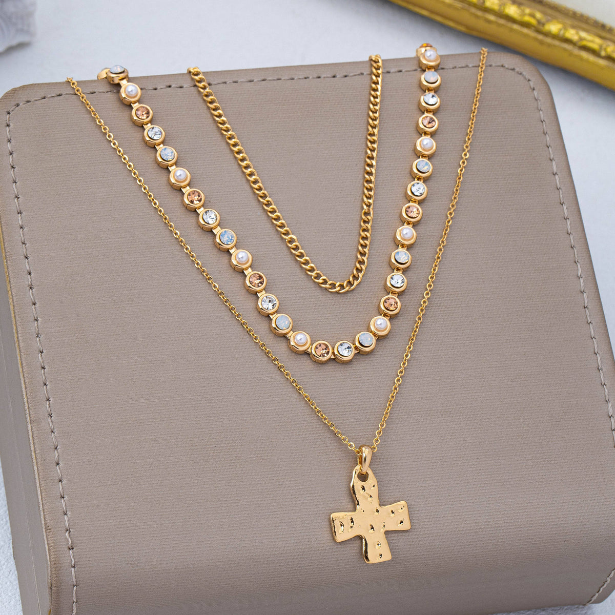 Multi-Layered Cross Necklace