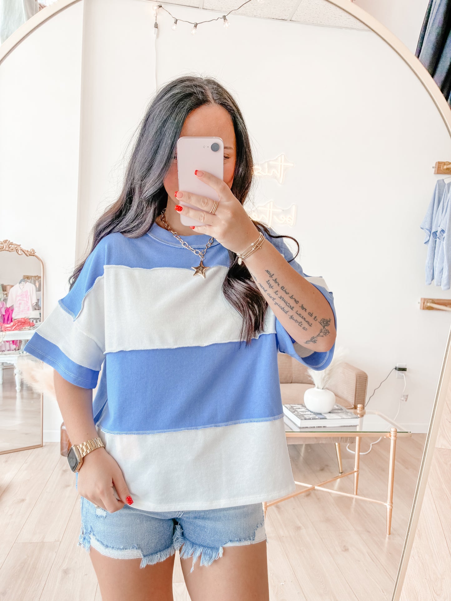Effortless Color Block Top (Blue)