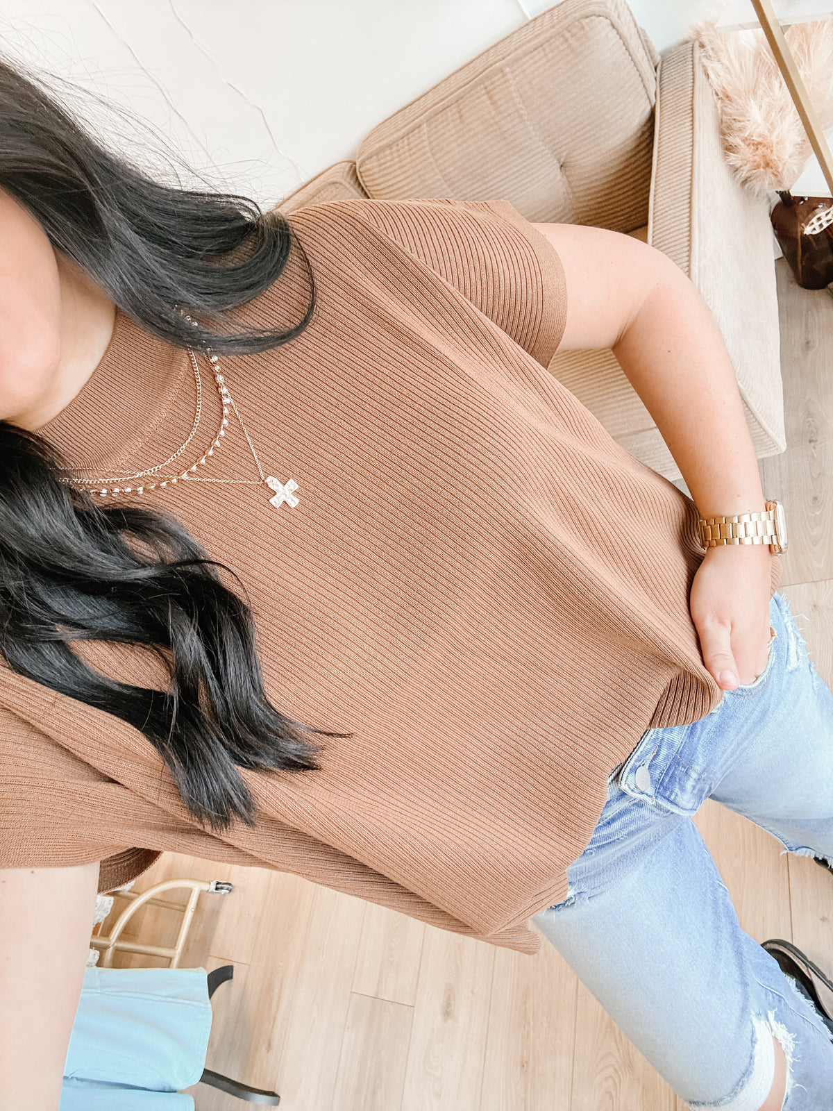 Harvest Heritage Mockneck Sweater - Camel