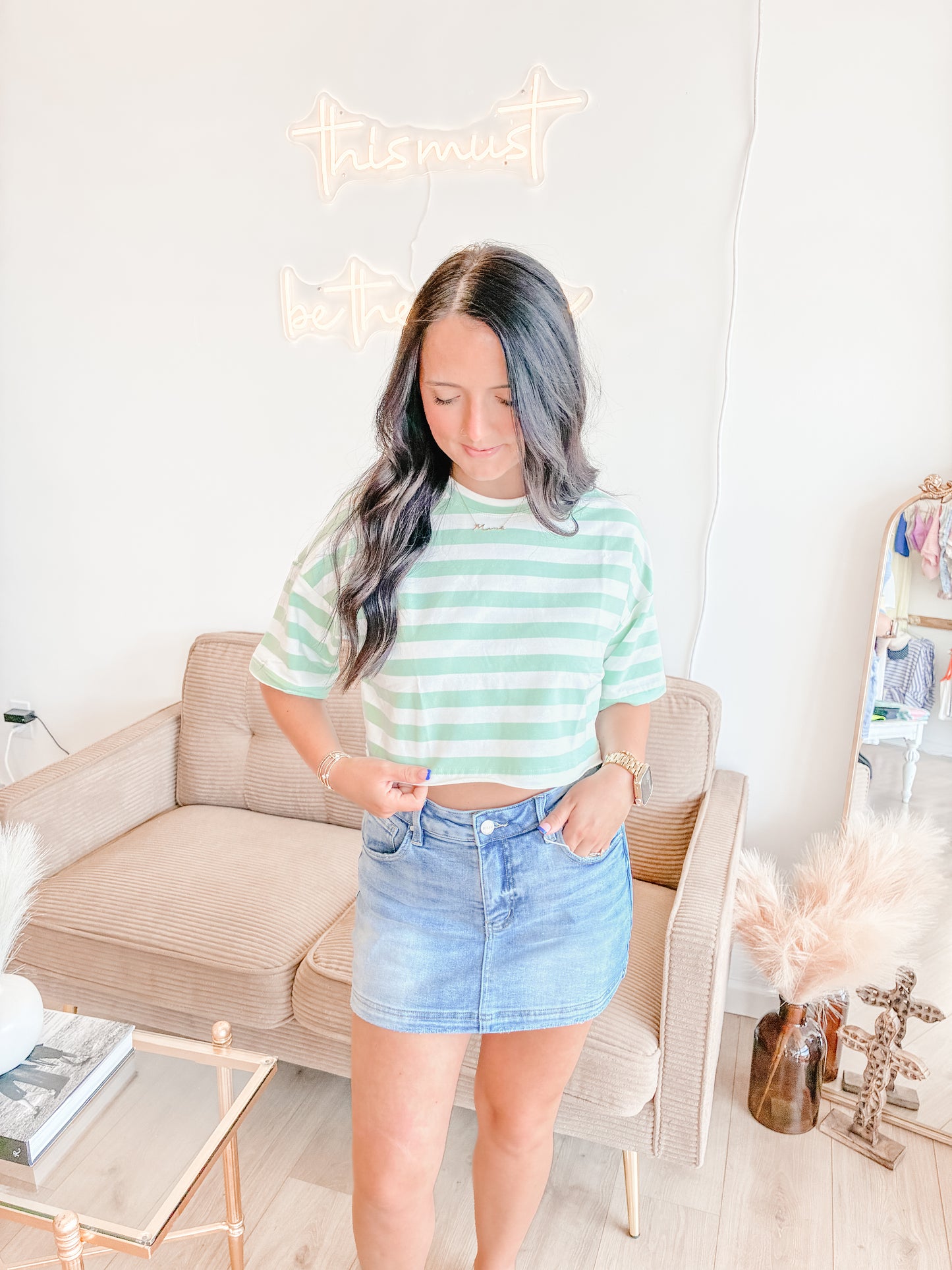 Seaside Striped Crop Top