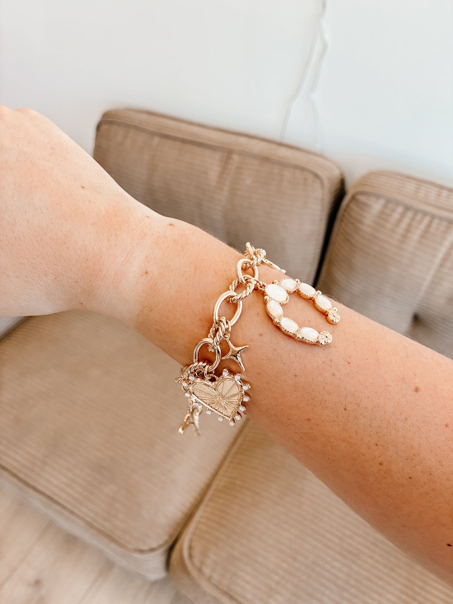 Western Curb Charm Bracelet