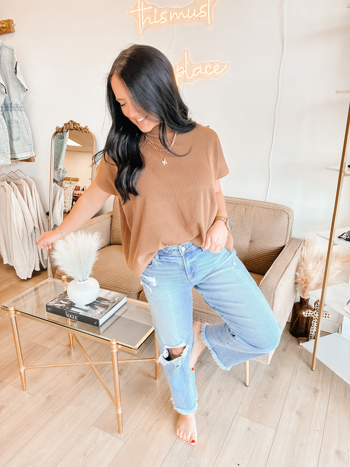 Harvest Heritage Mockneck Sweater - Camel