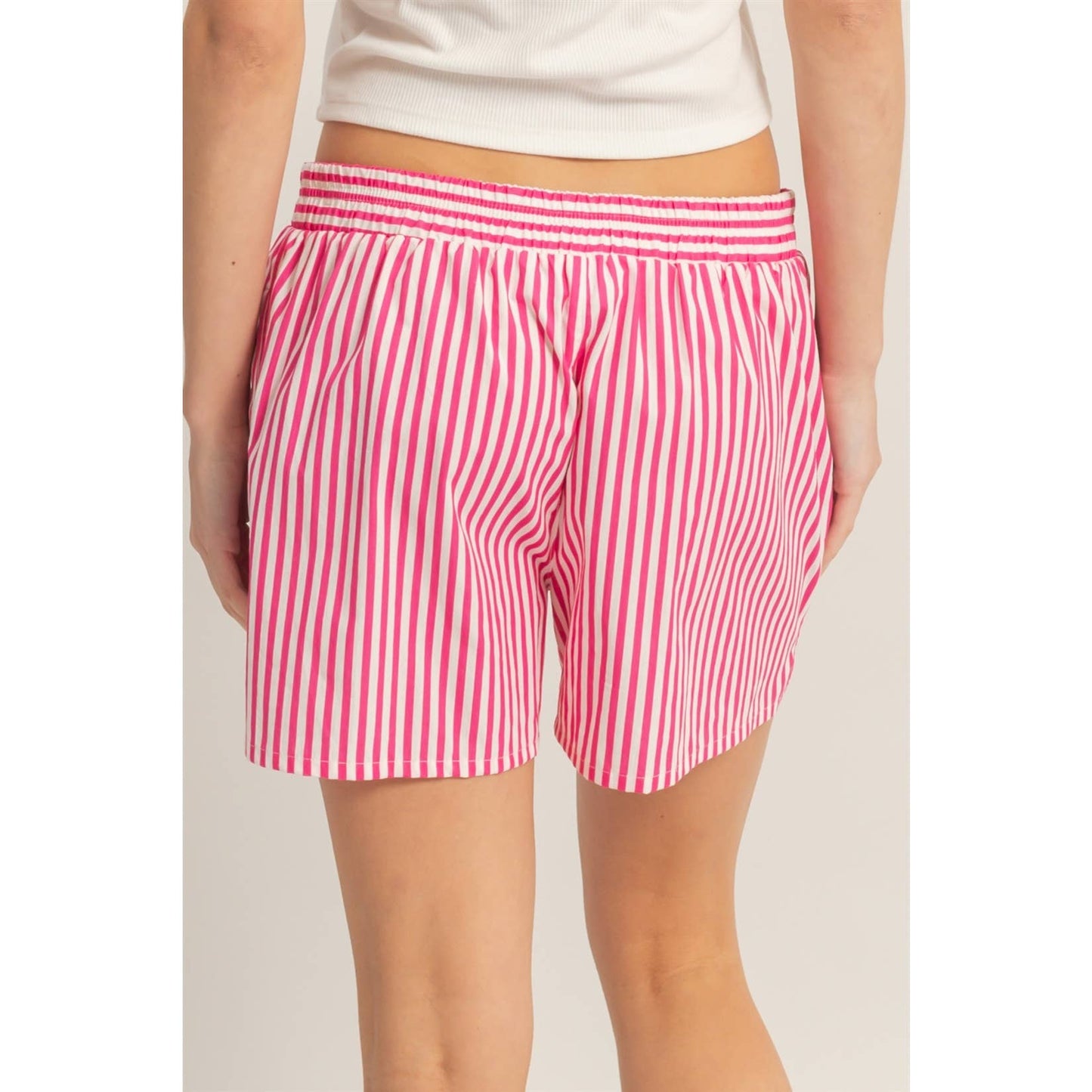 Striped Elastic Waist Boxer Shorts