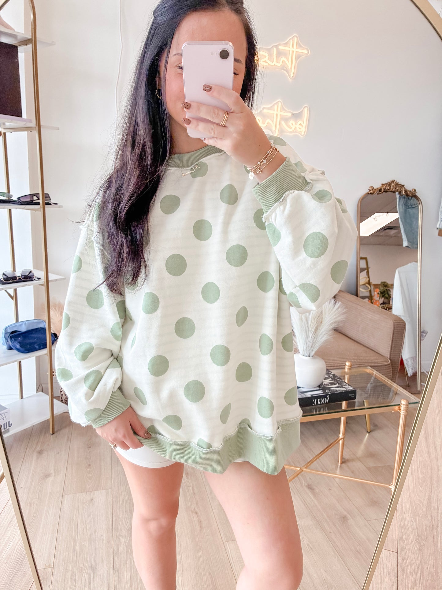 Green Tea Reversible Mockneck