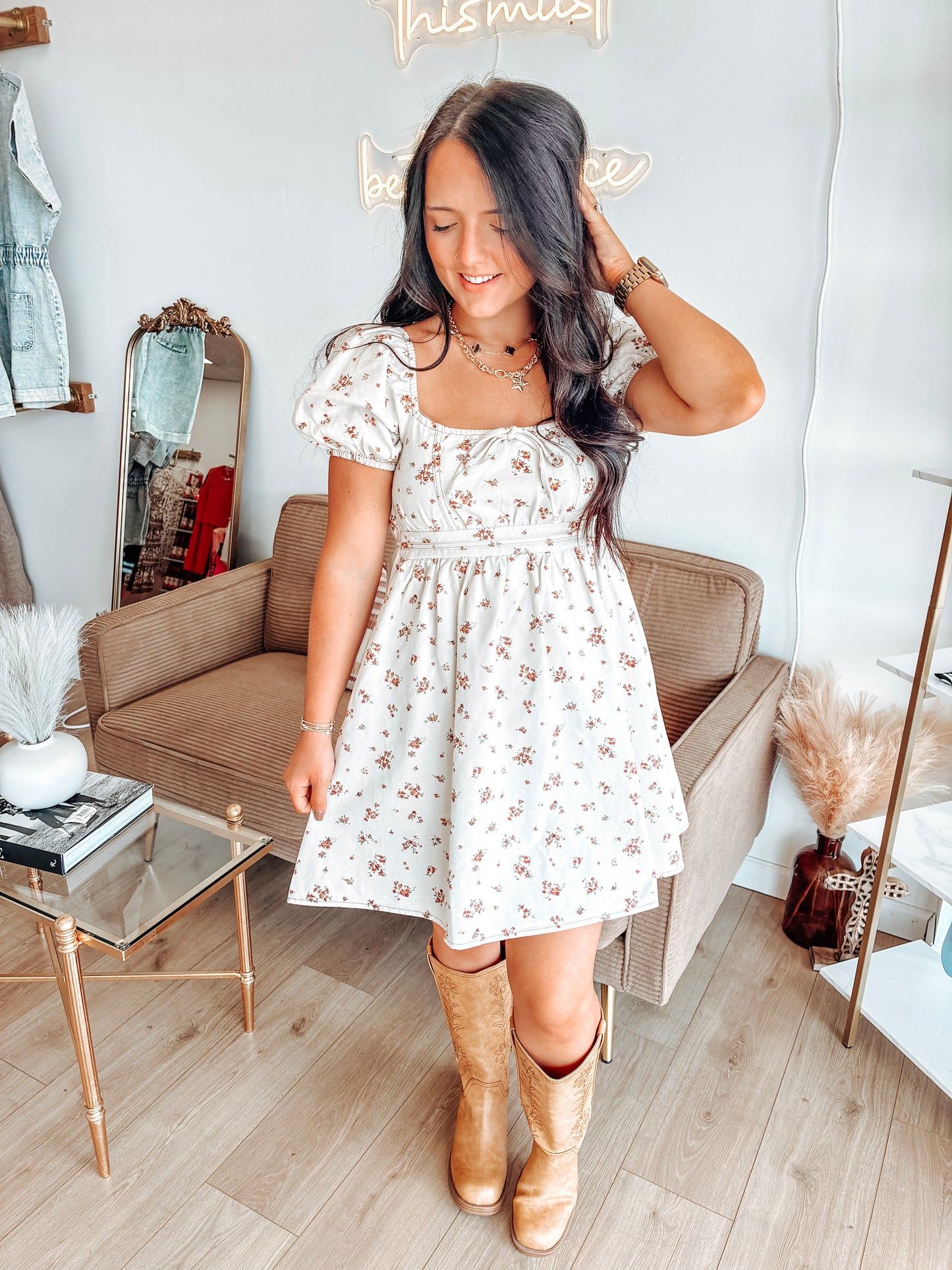 September Song Mini Dress - Oatmeal