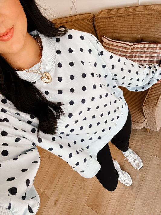 Dearly Dotted Mockneck Sweatshirt