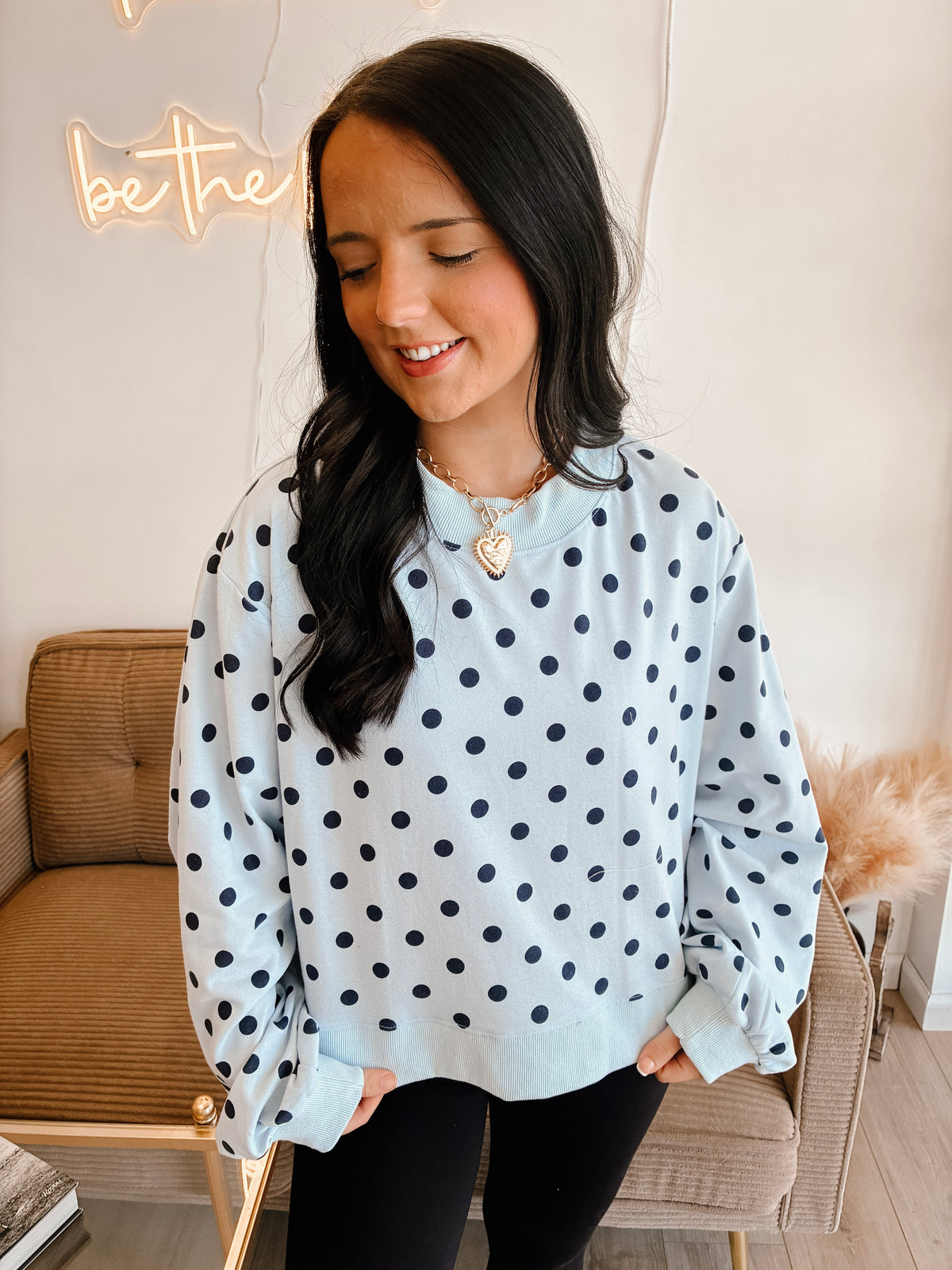 Dearly Dotted Mockneck Sweatshirt
