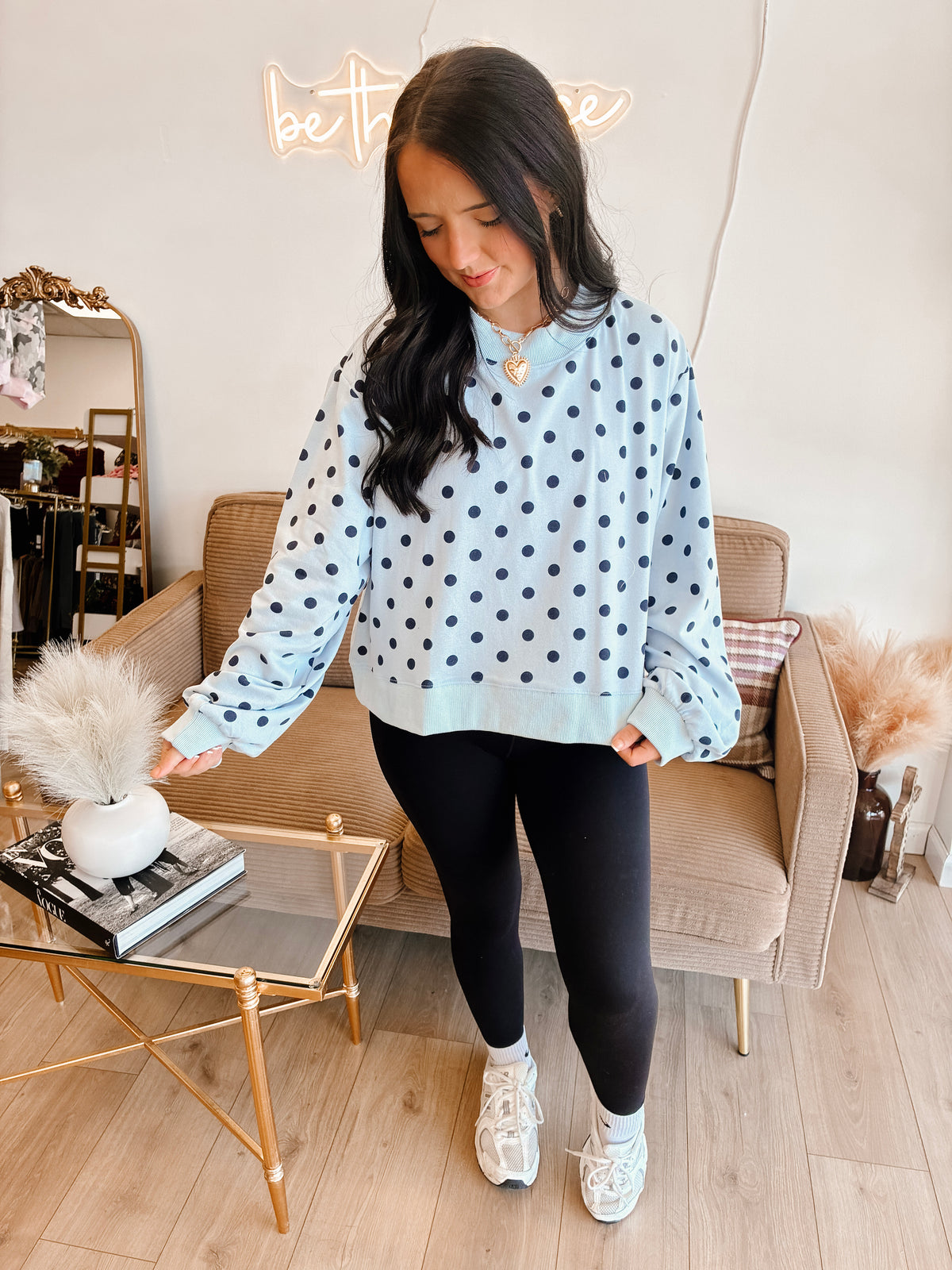 Dearly Dotted Mockneck Sweatshirt