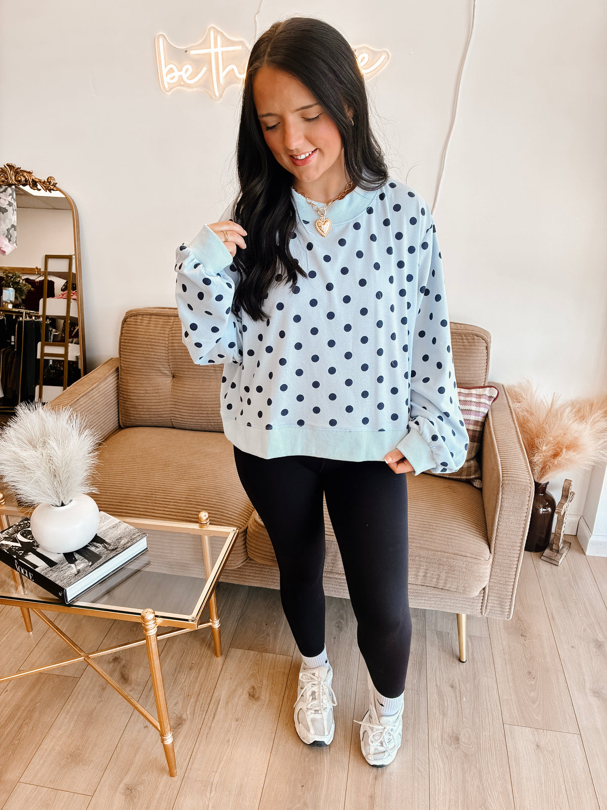 Dearly Dotted Mockneck Sweatshirt