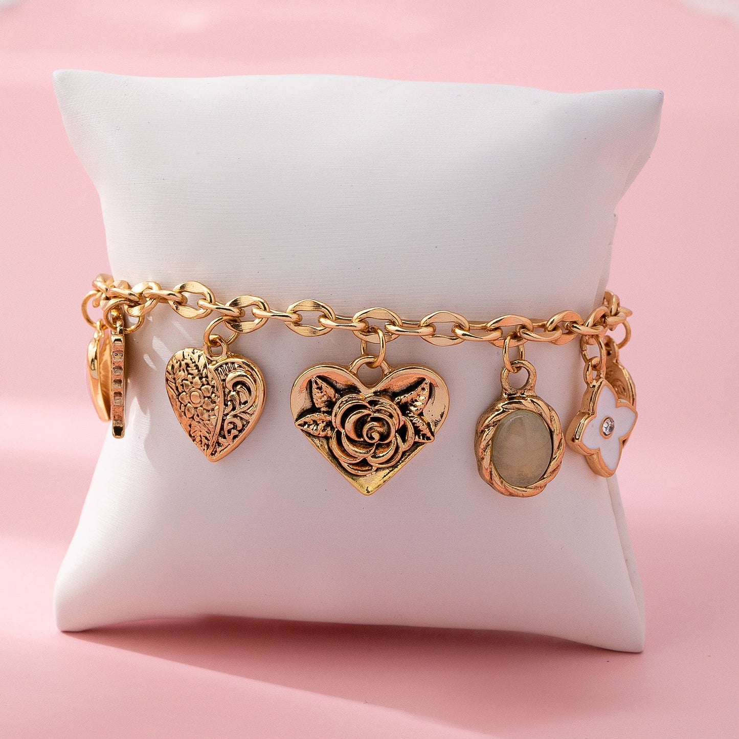 Gold Flower Charm Bracelet
