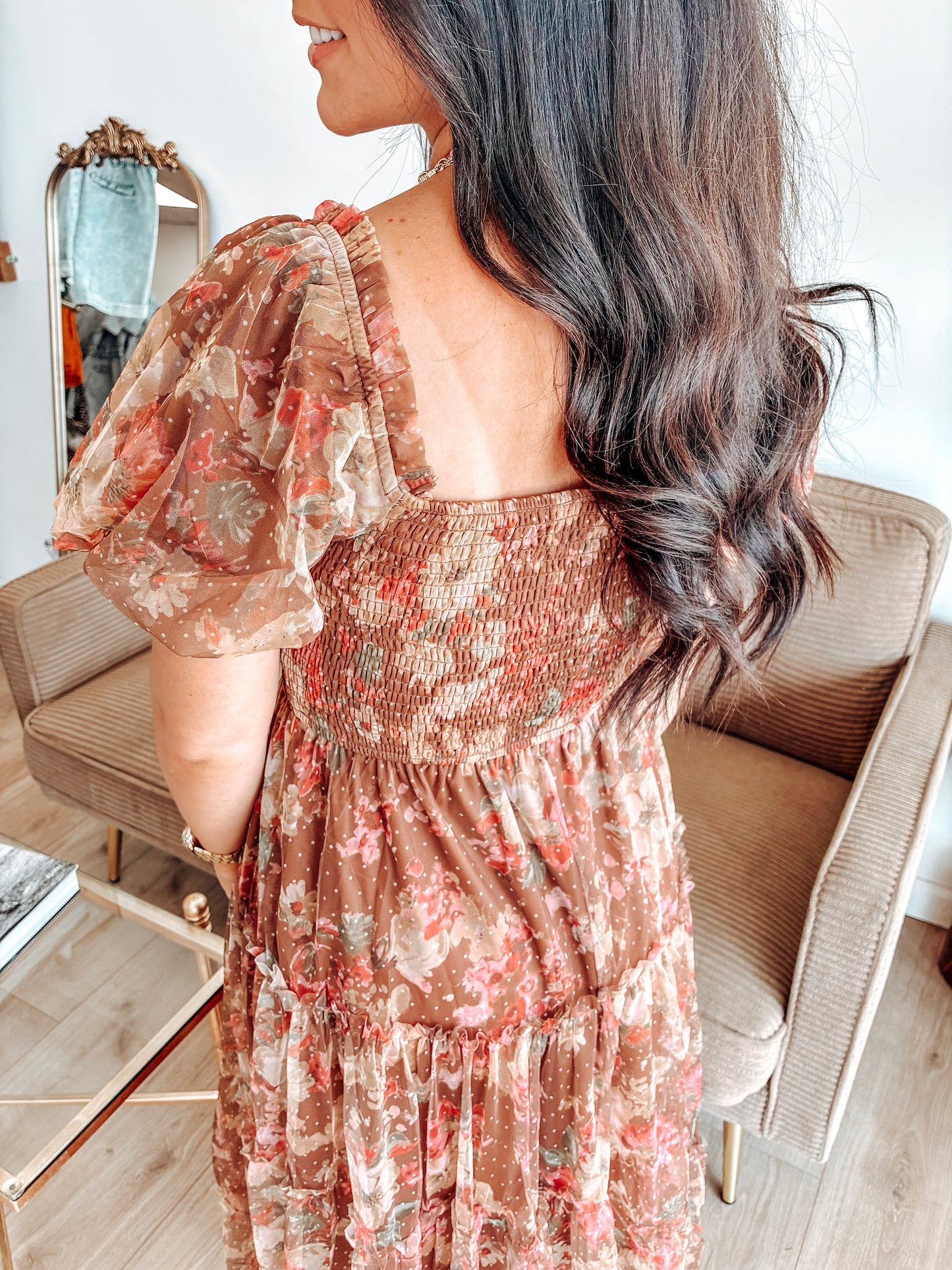 Autumn Amber Midi Dress