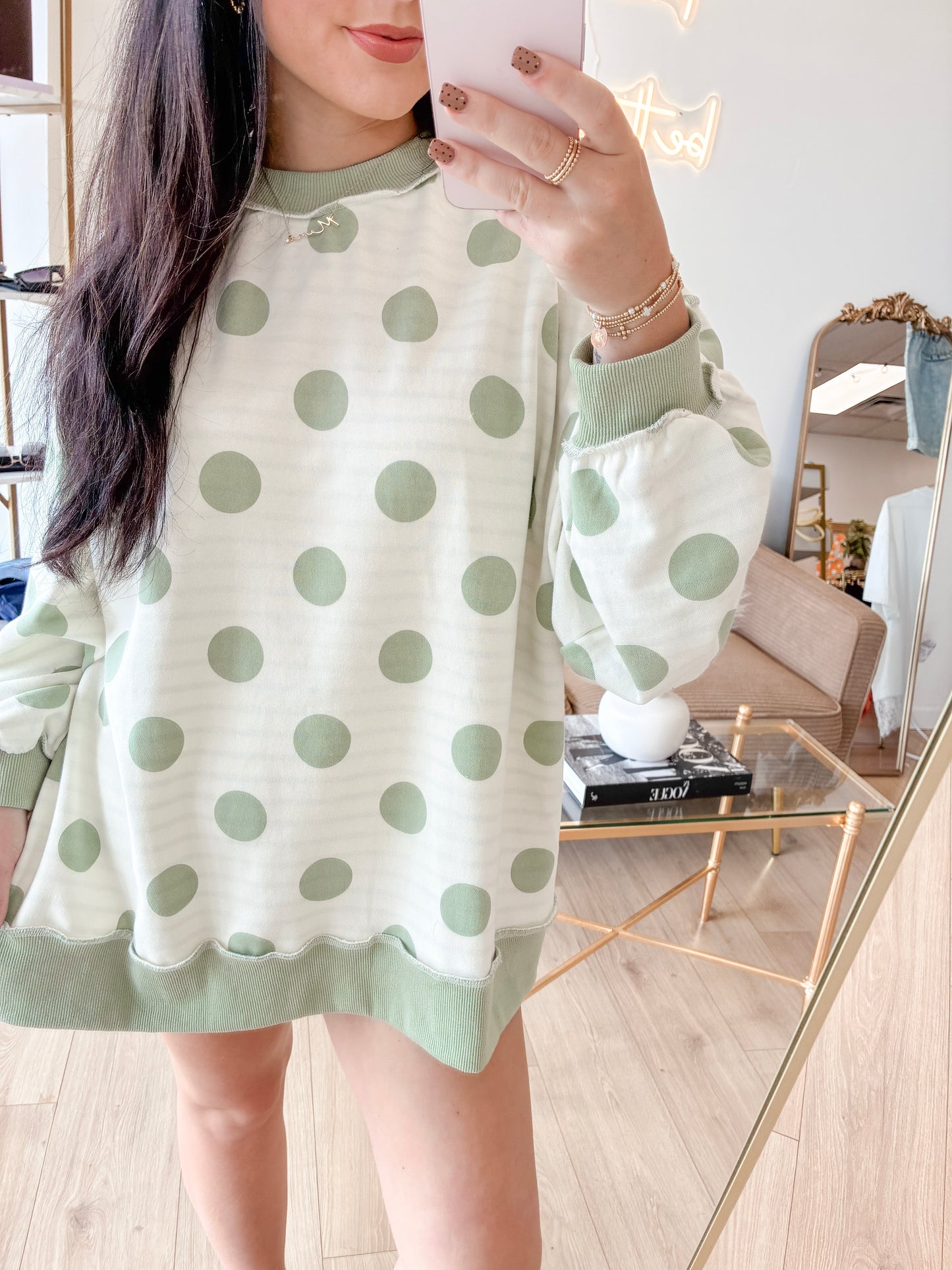 Green Tea Reversible Mockneck