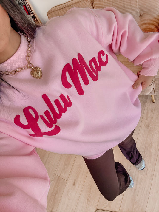 Pink Script LULUMAC Sweatshirt