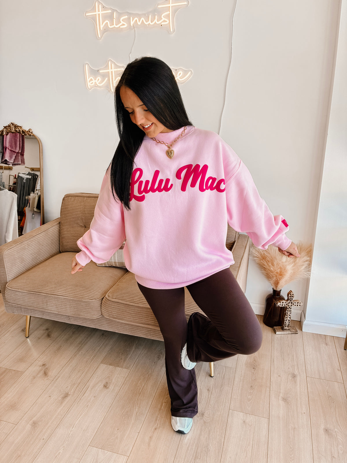 Pink Script LULUMAC Sweatshirt