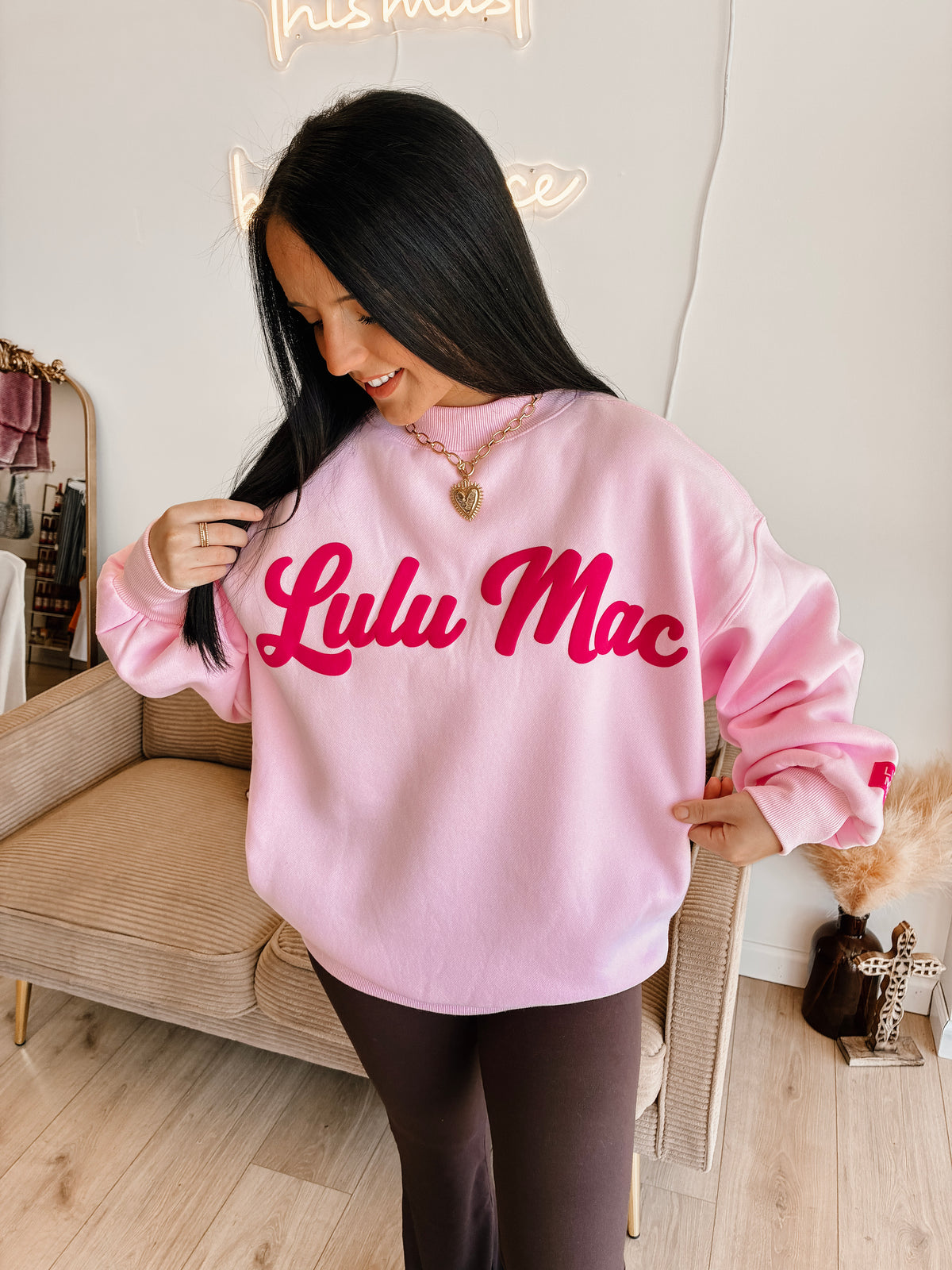 Pink Script LULUMAC Sweatshirt