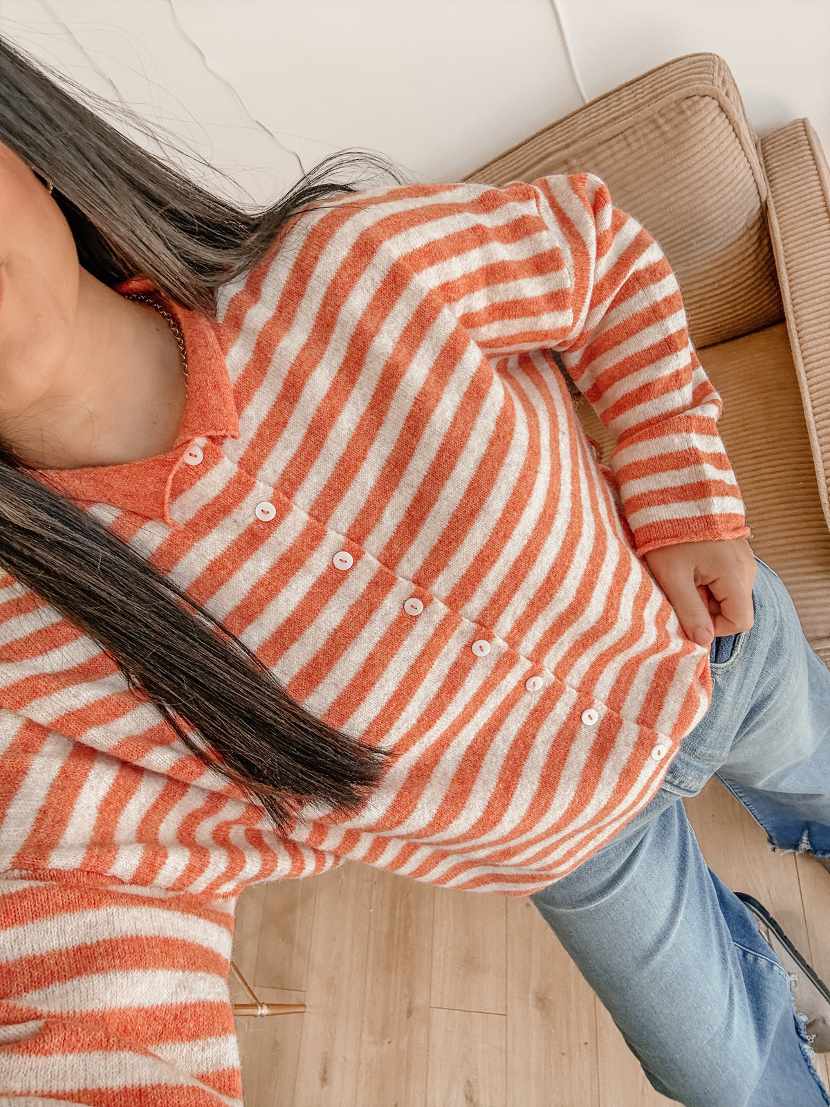 Warm Whimsy Button Down Cardigan - Orange