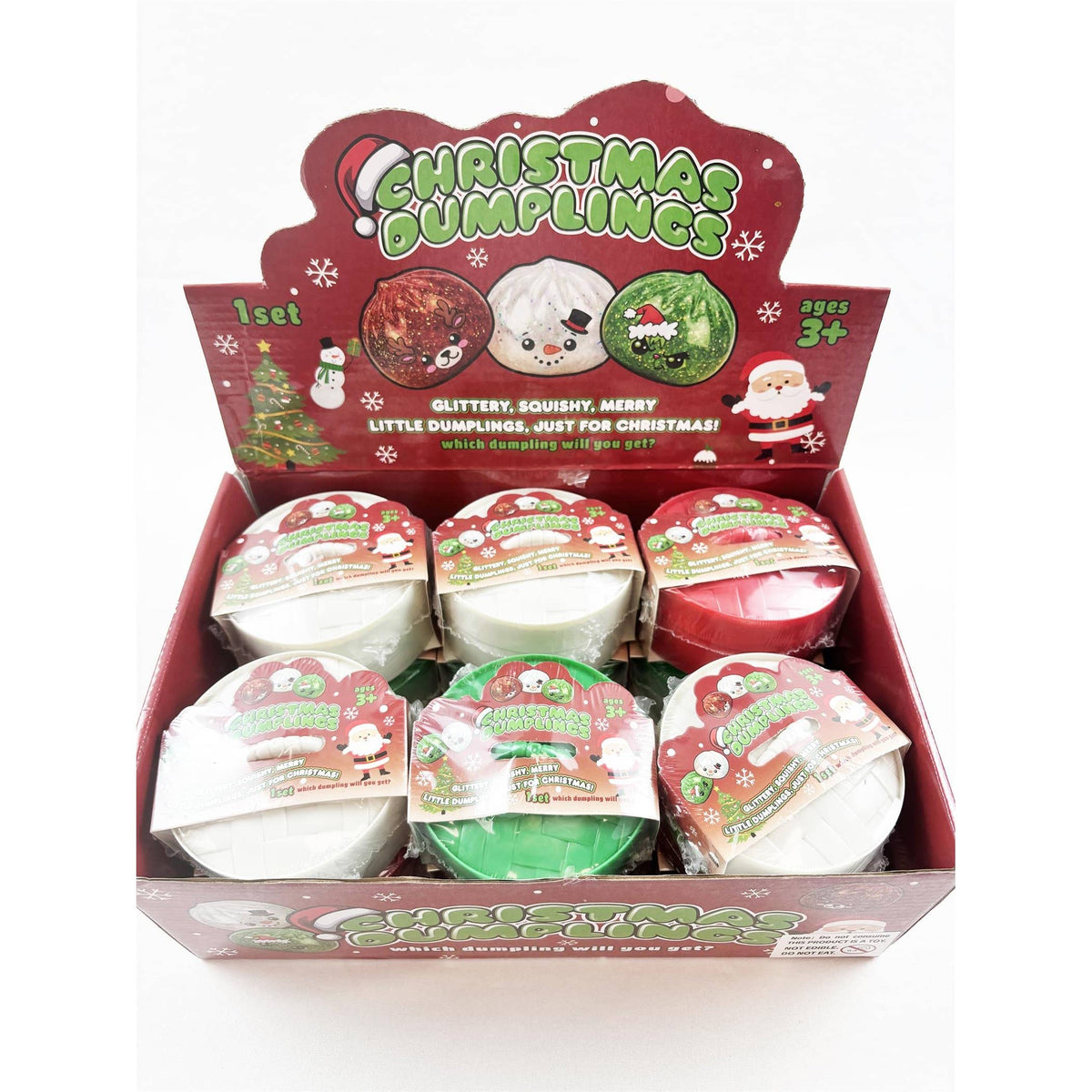Christmas Dumpling Glitter Gel Squishy Toy