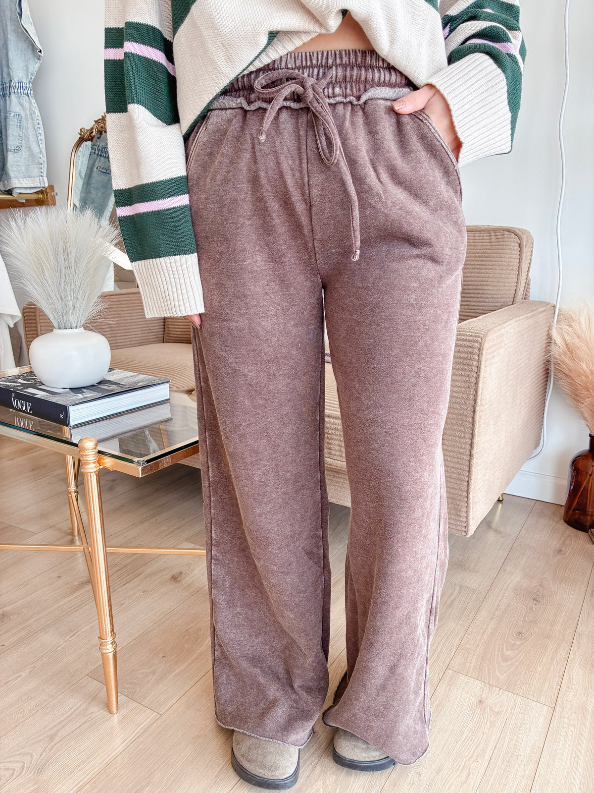 Staple Fleece Palazzo Sweatpants (4 Colors)