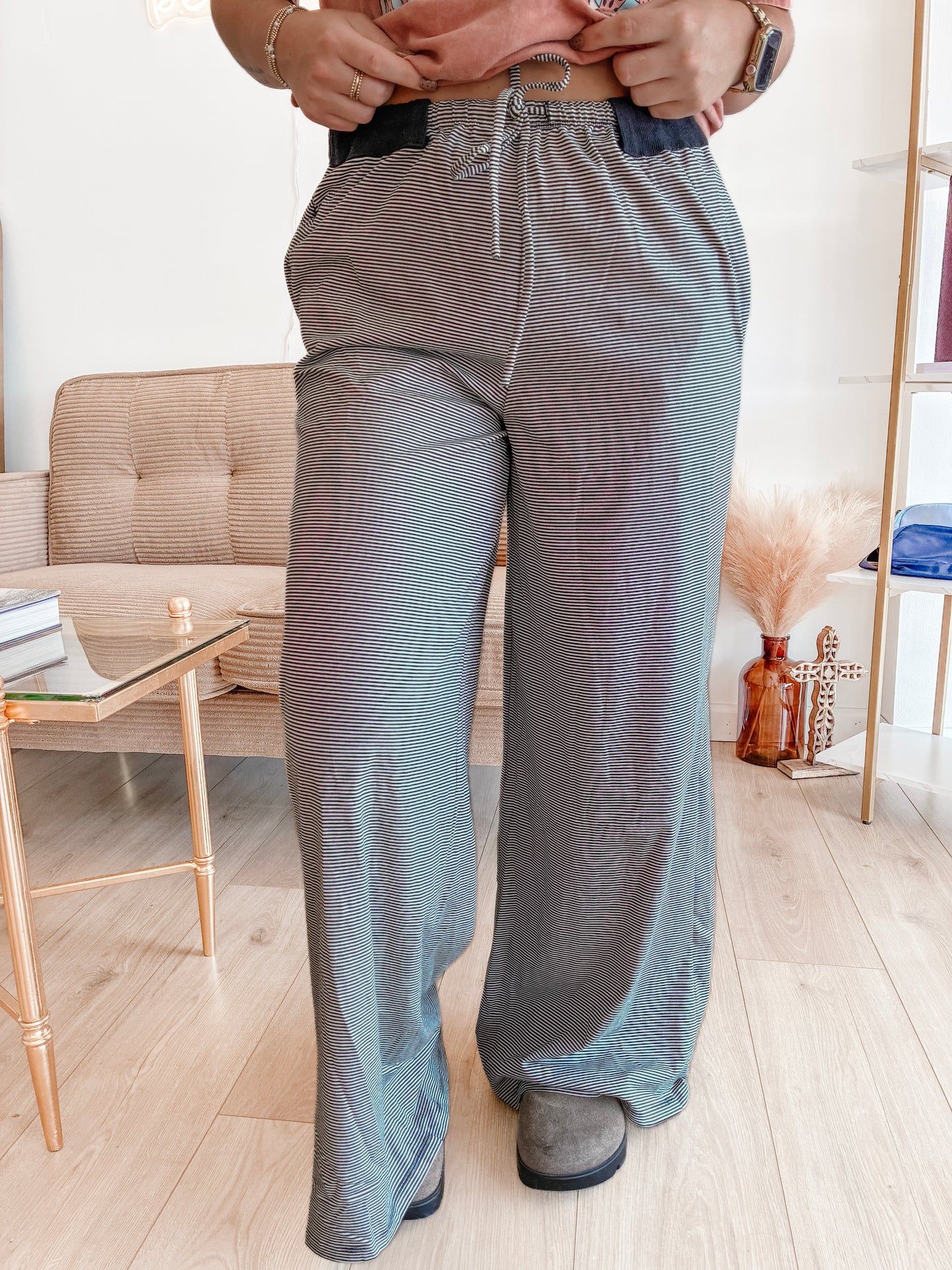 Good Love Stripe Pants - Black