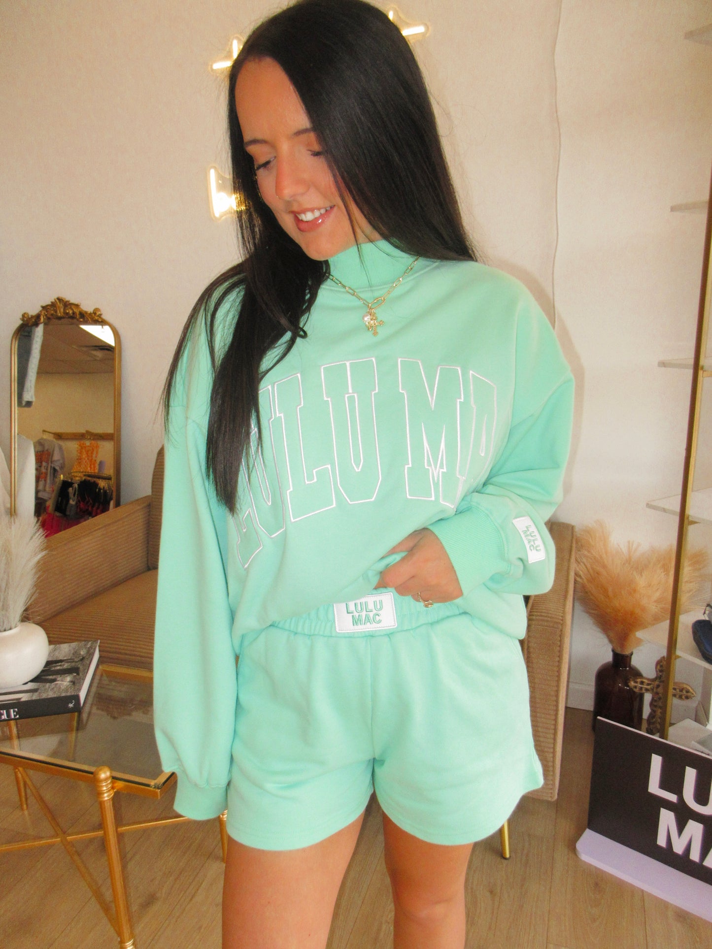 Seafoam Terry Cloth LULUMAC Mockneck