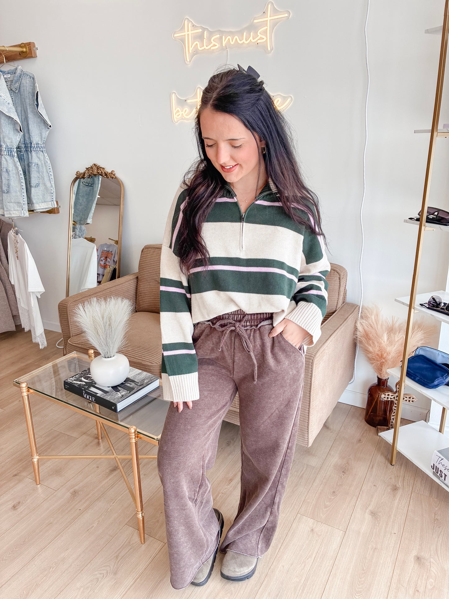 Cozied Up Quarter Zip Sweater