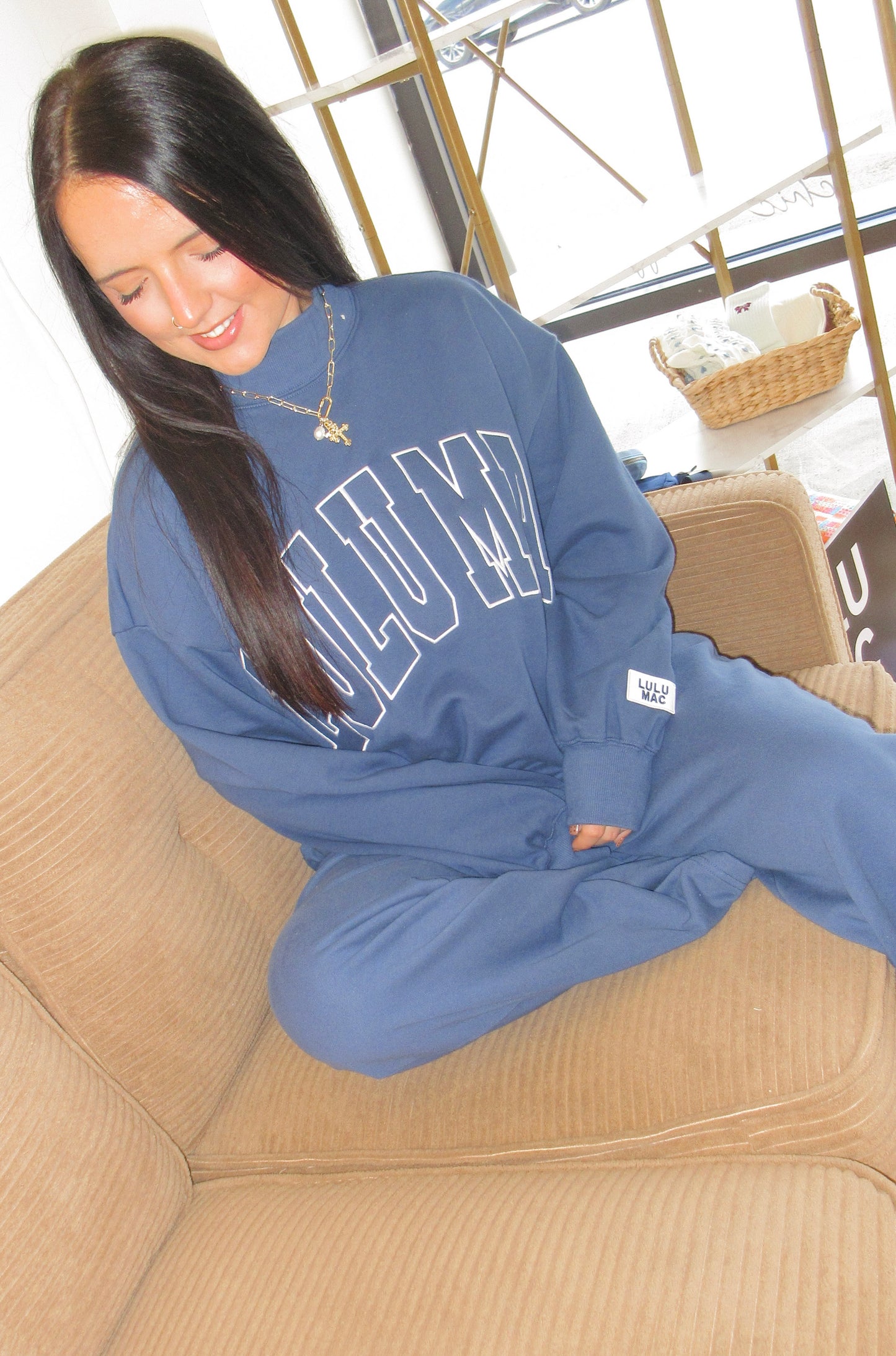 Navy Terry Cloth LULUMAC Mockneck